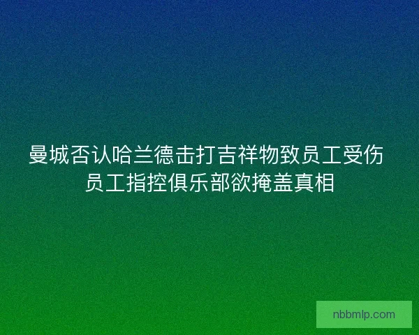 曼城否认哈兰德击打吉祥物致员工受伤 员工指控俱乐部欲掩盖真相