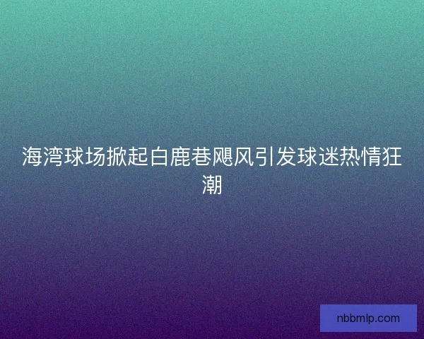 海湾球场掀起白鹿巷飓风引发球迷热情狂潮